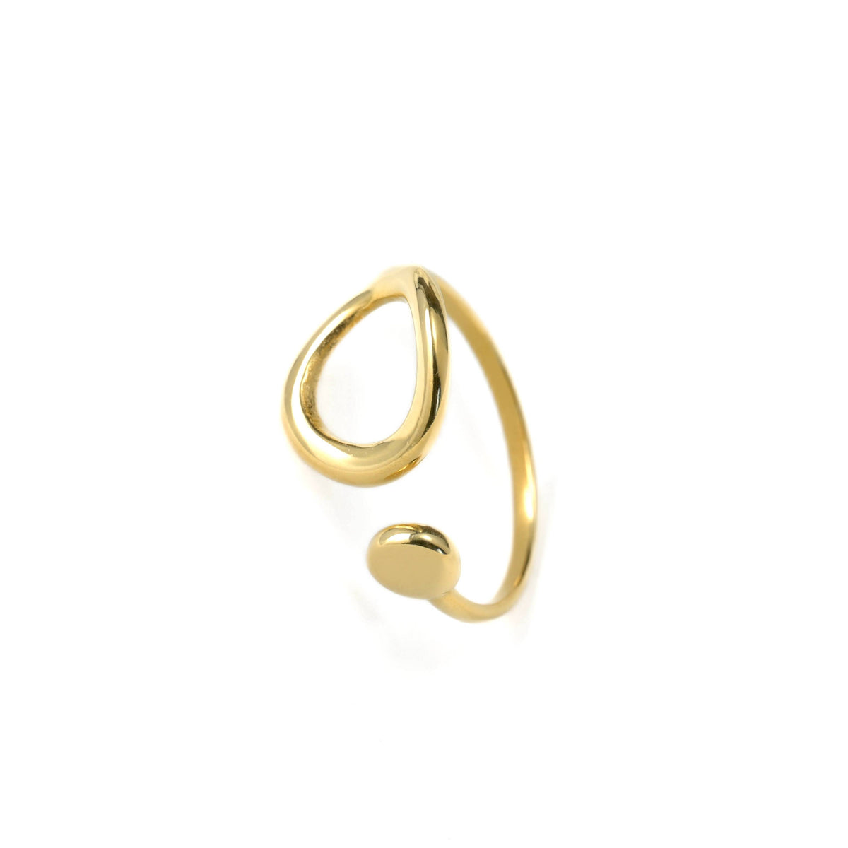Asymmetrical Open Circle Cuff Ring - Stainless Steel