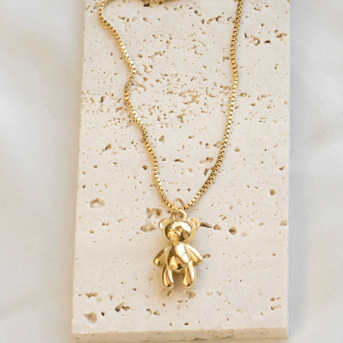 Teddy Bear Necklace - 18k Gold Stainless Steel Bear Pendant