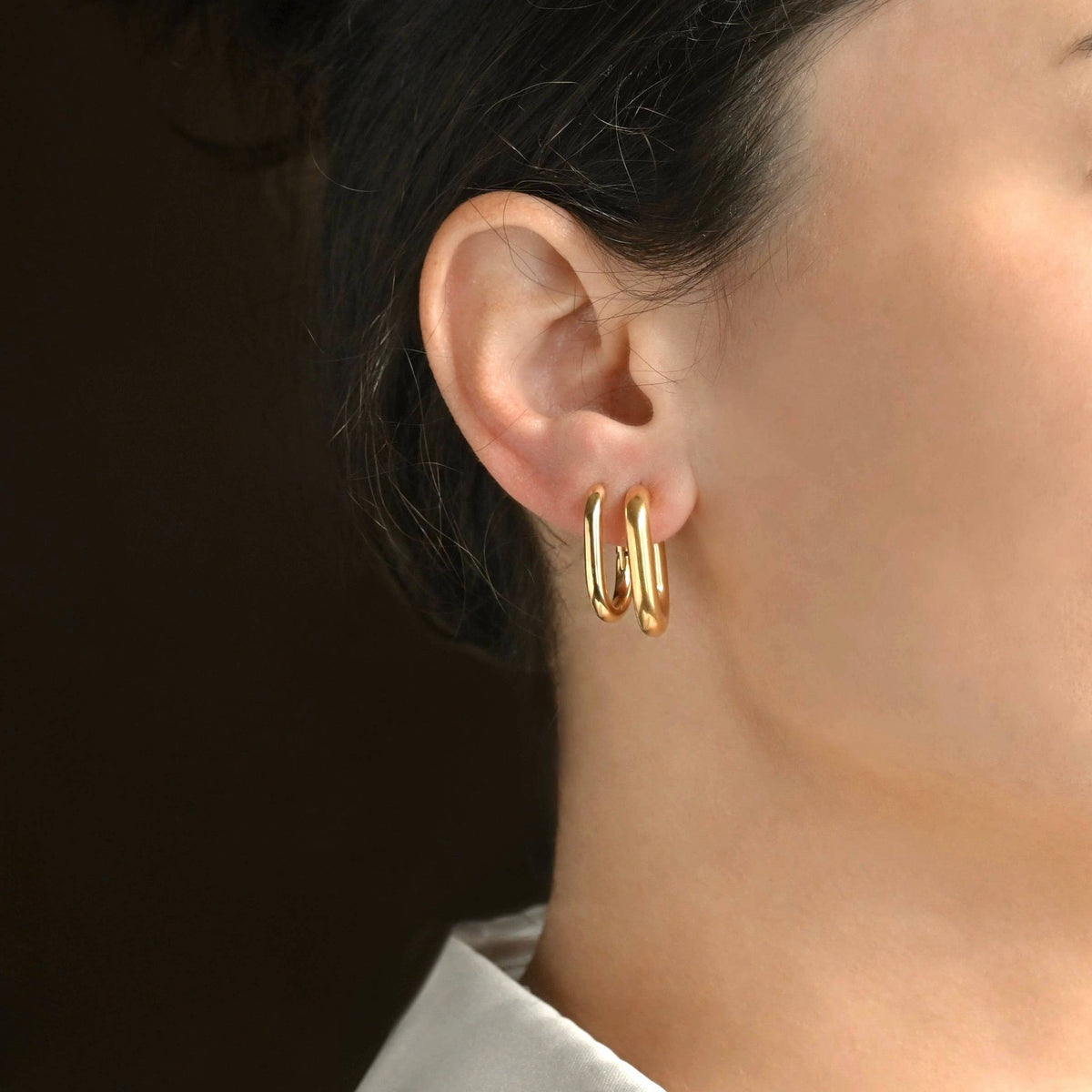 Medium U-shape Hoop Earrings - Stainless Steel U Hoops