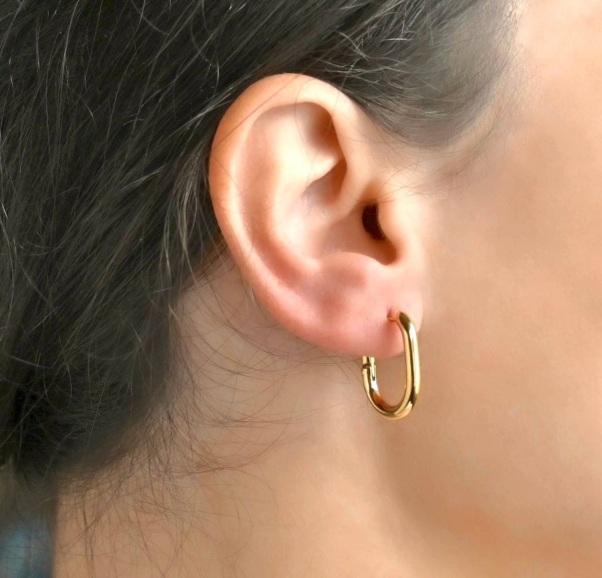 Medium U-shape Hoop Earrings - Stainless Steel U Hoops