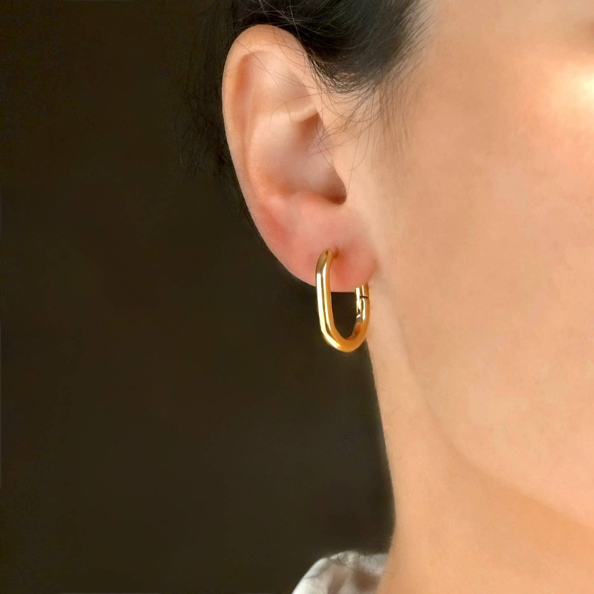 Medium U-shape Hoop Earrings - Stainless Steel U Hoops