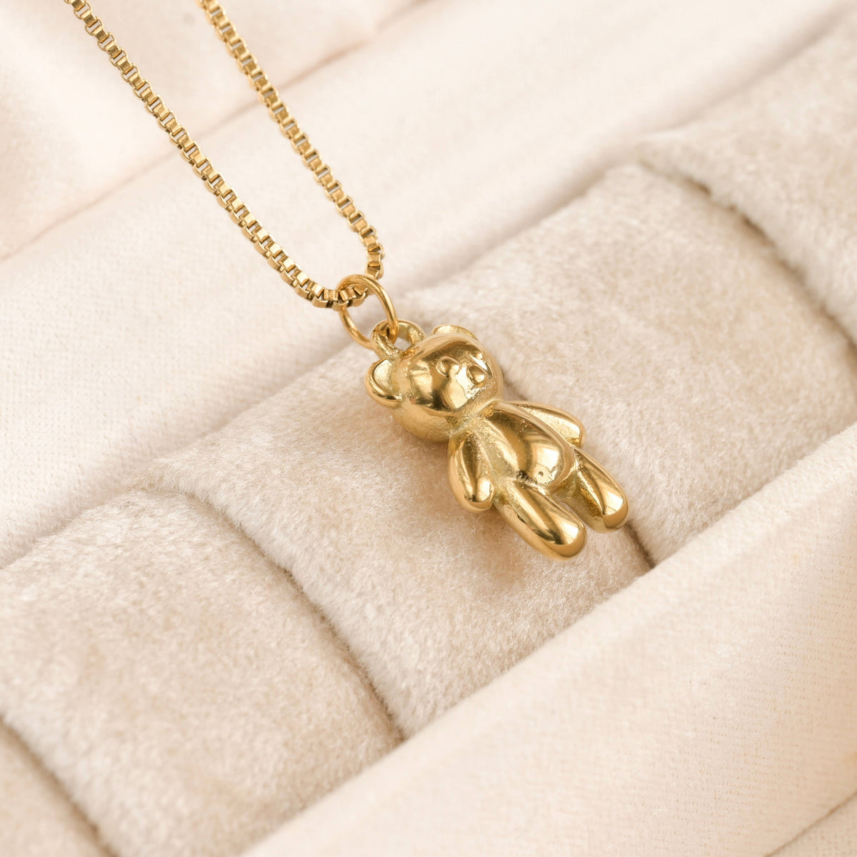 Teddy Bear Necklace - 18k Gold Stainless Steel Bear Pendant
