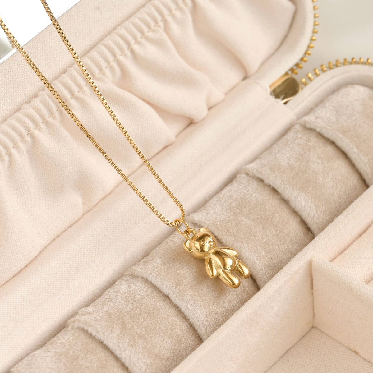 Teddy Bear Necklace - 18k Gold Stainless Steel Bear Pendant