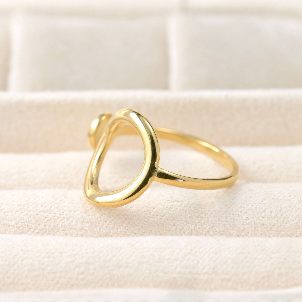 Asymmetrical Open Circle Cuff Ring - Stainless Steel