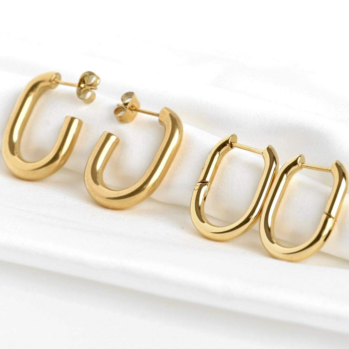 Medium U-shape Hoop Earrings - Stainless Steel U Hoops