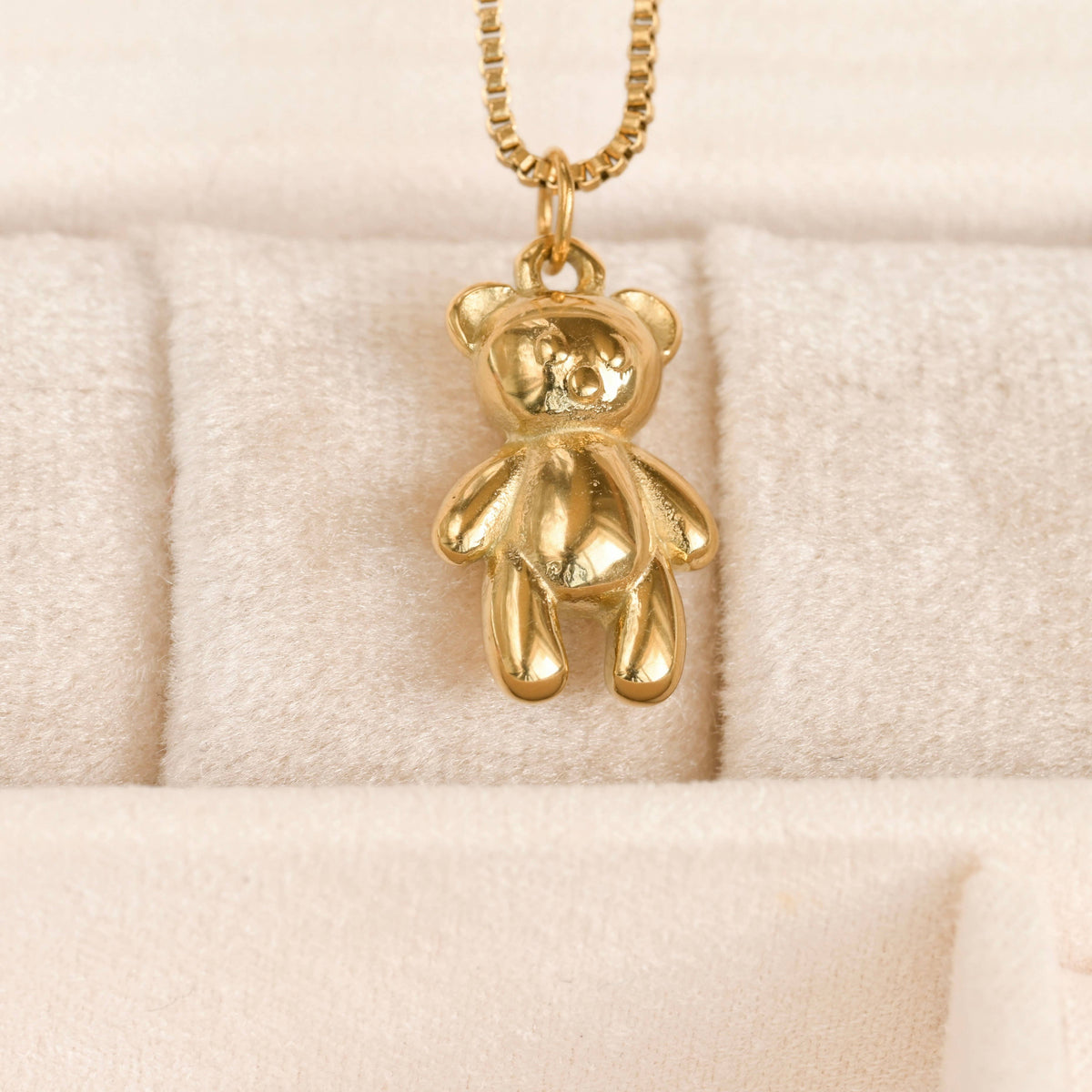Teddy Bear Necklace - 18k Gold Stainless Steel Bear Pendant