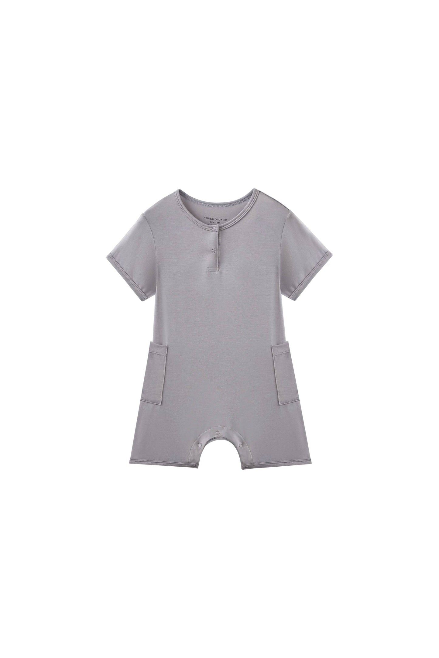 Baby Organic Lycell Romper-Light Grey