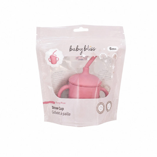 Sippy Cup with Straw, Spill-Proof & Anti-Stain - Dusty Rose
